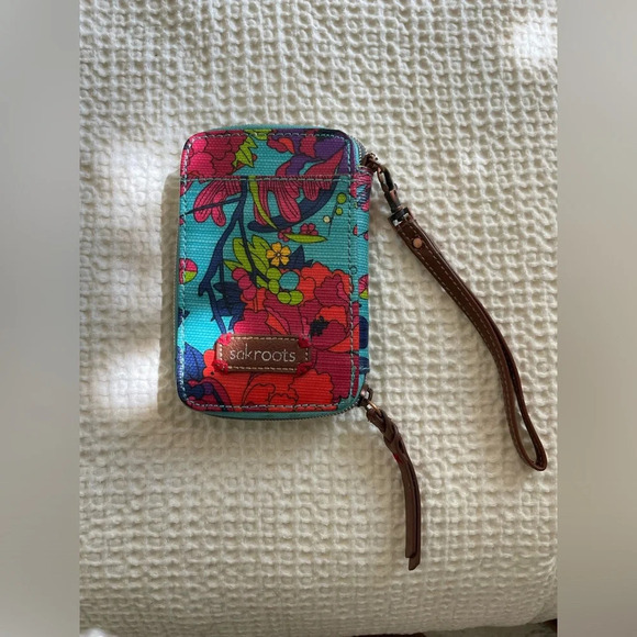 Sakroots Colorful Floral Wristlet Wallet with Zipper - Picture 2 of 4